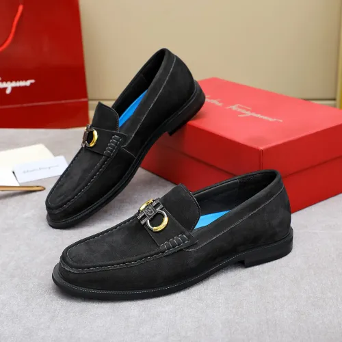 Replica Salvatore Ferragamo Leather Shoes For Men #1434139 $88.00 USD for Wholesale