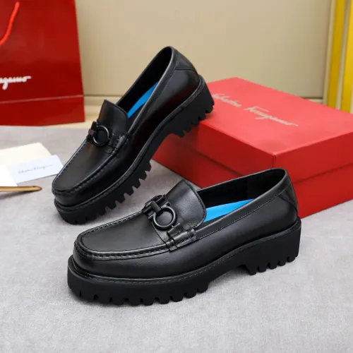 Replica Salvatore Ferragamo Leather Shoes For Men #1434140 $92.00 USD for Wholesale