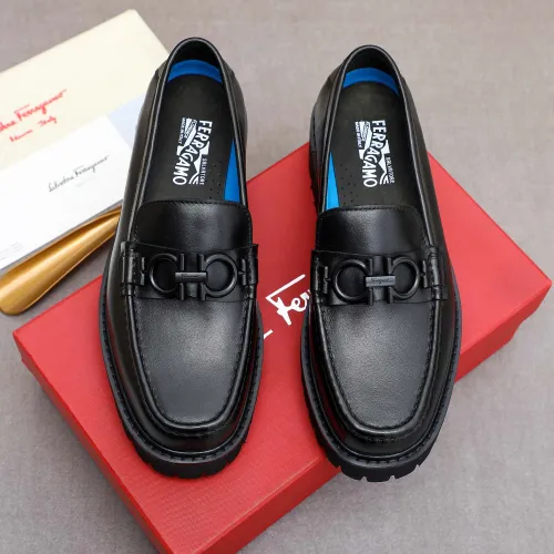 Replica Salvatore Ferragamo Leather Shoes For Men #1434140 $92.00 USD for Wholesale
