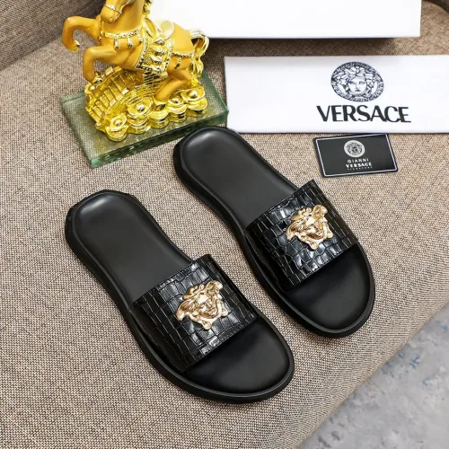 Replica Versace Slippers For Men #1434236 $45.00 USD for Wholesale