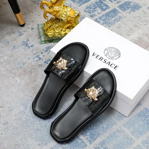 Replica Versace Slippers For Men #1434236 $45.00 USD for Wholesale