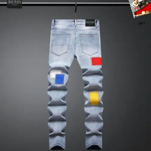 Replica Balmain Jeans For Men #1437823 $48.00 USD for Wholesale