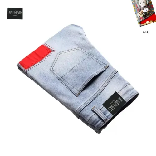 Replica Balmain Jeans For Men #1437823 $48.00 USD for Wholesale