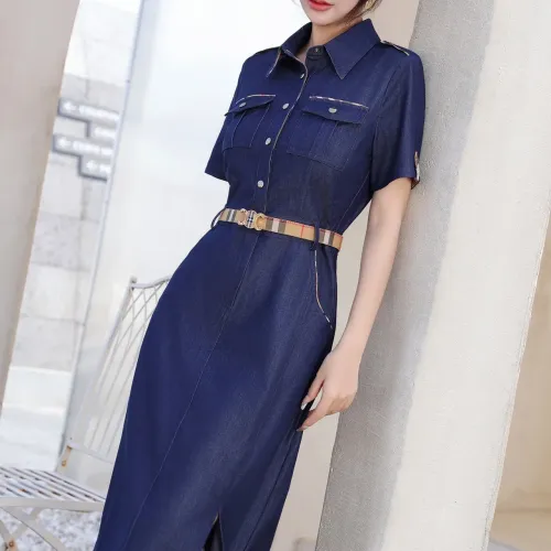 Replica Burberry Dresses Short Sleeved For Women #1440063 $85.00 USD for Wholesale