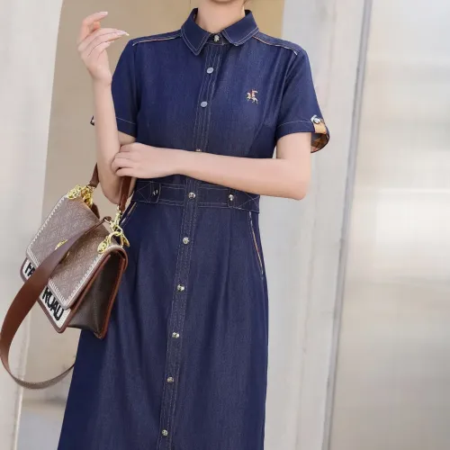Replica Burberry Dresses Short Sleeved For Women #1440064 $85.00 USD for Wholesale