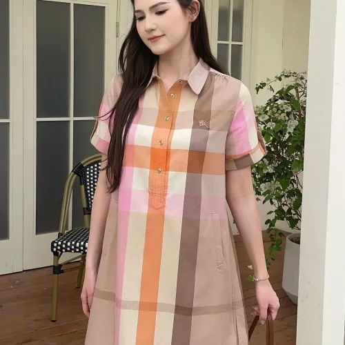 Replica Burberry Dresses Short Sleeved For Women #1440069 $85.00 USD for Wholesale