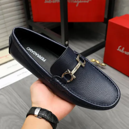 Replica Salvatore Ferragamo Leather Shoes For Men #1443615 $80.00 USD for Wholesale