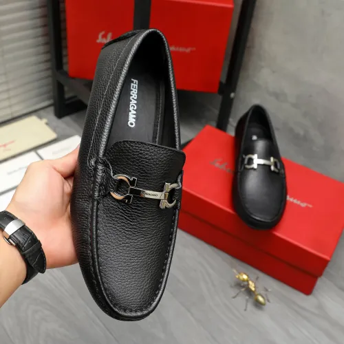 Replica Salvatore Ferragamo Leather Shoes For Men #1443617 $80.00 USD for Wholesale