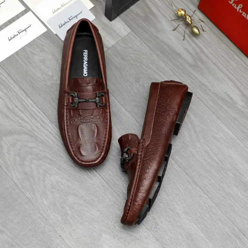 Replica Salvatore Ferragamo Leather Shoes For Men #1443620 $80.00 USD for Wholesale