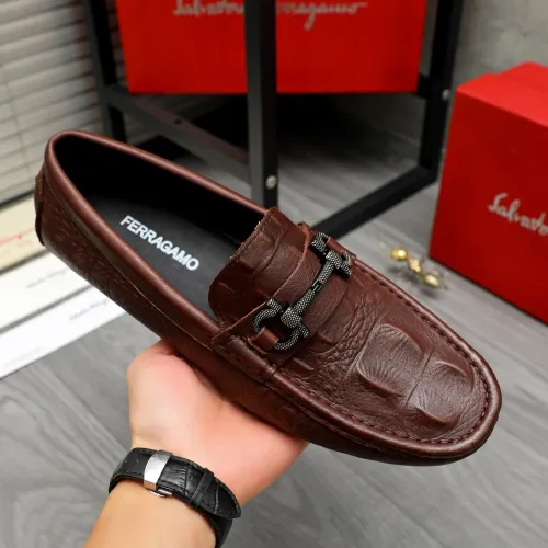 Replica Salvatore Ferragamo Leather Shoes For Men #1443620 $80.00 USD for Wholesale