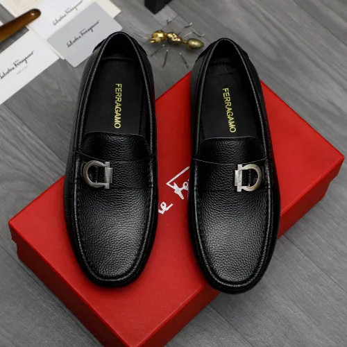 Replica Salvatore Ferragamo Leather Shoes For Men #1443628 $80.00 USD for Wholesale