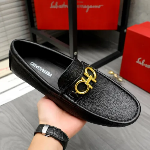 Replica Salvatore Ferragamo Leather Shoes For Men #1443634 $80.00 USD for Wholesale