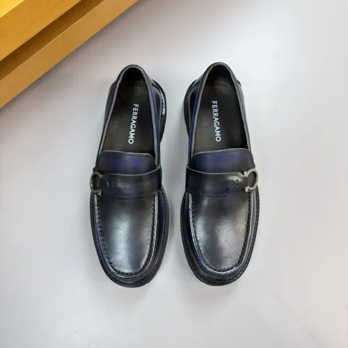 Replica Salvatore Ferragamo Leather Shoes For Men #1443642 $155.00 USD for Wholesale