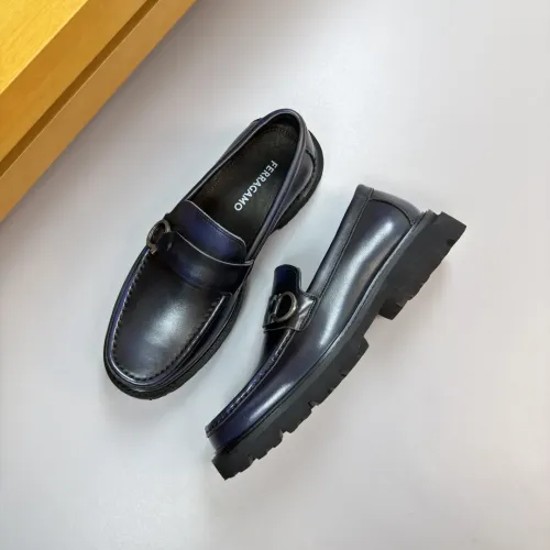 Replica Salvatore Ferragamo Leather Shoes For Men #1443642 $155.00 USD for Wholesale