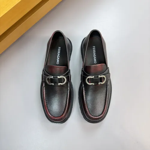 Replica Salvatore Ferragamo Leather Shoes For Men #1443645 $155.00 USD for Wholesale