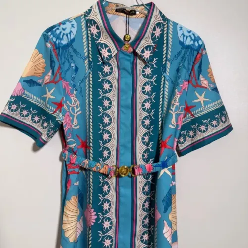 Replica Versace Dresses Short Sleeved For Women #1454443 $92.00 USD for Wholesale