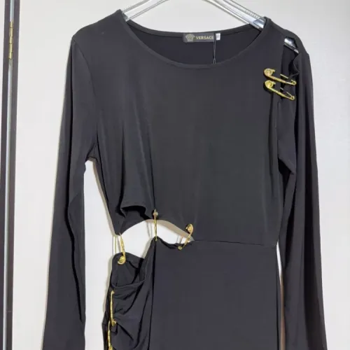 Replica Versace Dresses Long Sleeved For Women #1454456 $98.00 USD for Wholesale