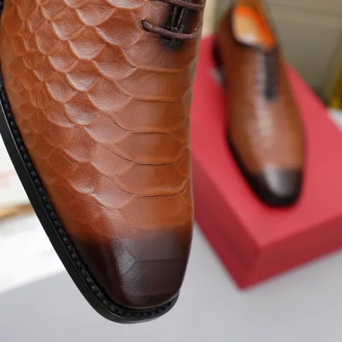 Replica Salvatore Ferragamo Leather Shoes For Men #1454973 $92.00 USD for Wholesale