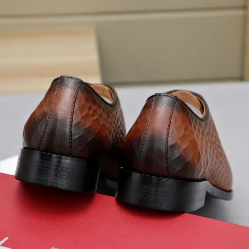 Replica Salvatore Ferragamo Leather Shoes For Men #1454973 $92.00 USD for Wholesale