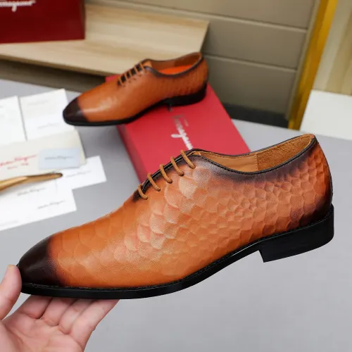 Replica Salvatore Ferragamo Leather Shoes For Men #1454974 $92.00 USD for Wholesale