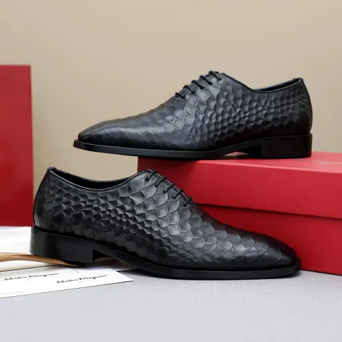 Replica Salvatore Ferragamo Leather Shoes For Men #1454975 $92.00 USD for Wholesale