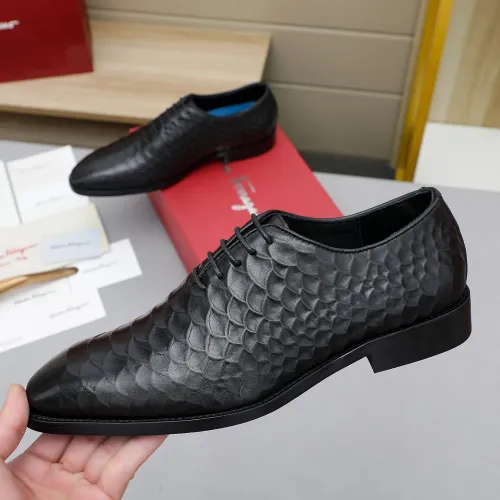 Replica Salvatore Ferragamo Leather Shoes For Men #1454975 $92.00 USD for Wholesale