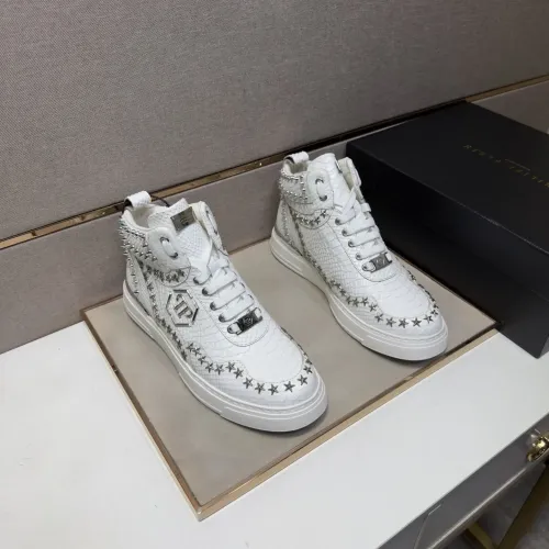 Replica Philipp Plein PP High Tops Shoes For Men #1455198 $132.00 USD for Wholesale