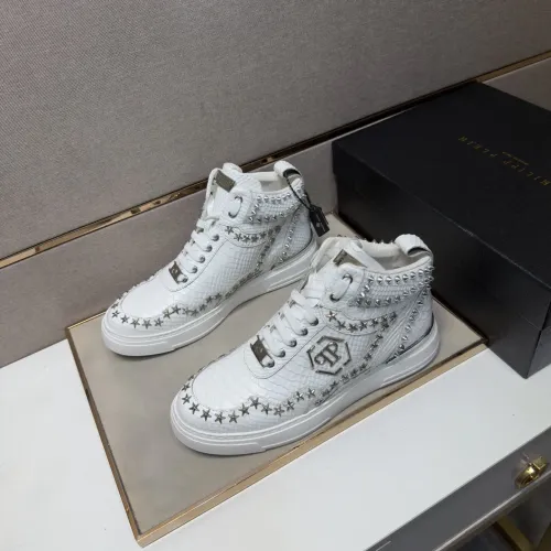Replica Philipp Plein PP High Tops Shoes For Men #1455198 $132.00 USD for Wholesale