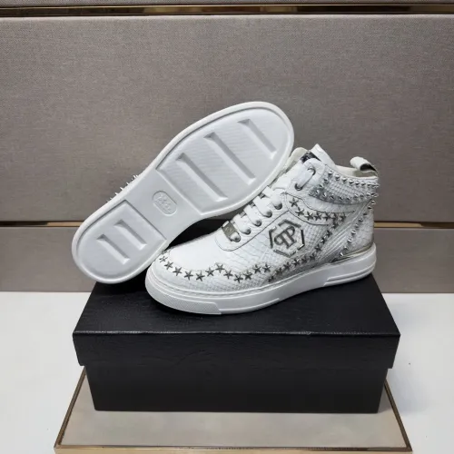 Replica Philipp Plein PP High Tops Shoes For Men #1455198 $132.00 USD for Wholesale