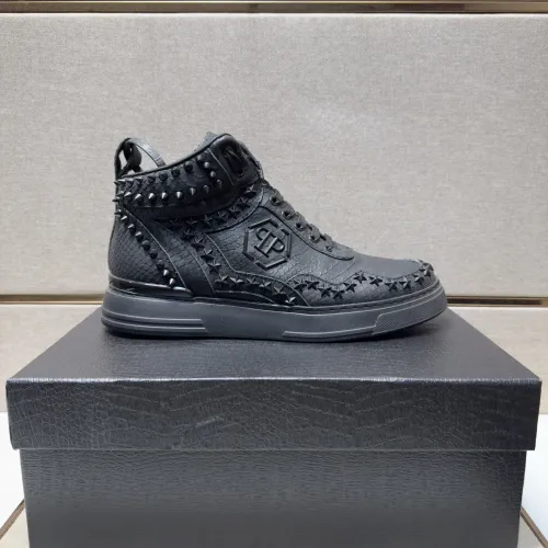 Replica Philipp Plein PP High Tops Shoes For Men #1455199 $132.00 USD for Wholesale