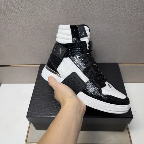 Replica Philipp Plein PP High Tops Shoes For Men #1455200 $125.00 USD for Wholesale