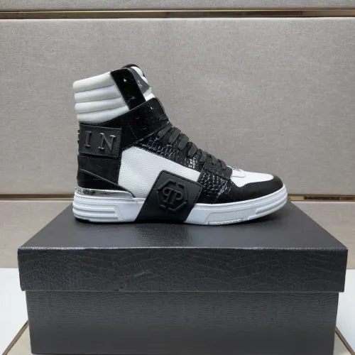Replica Philipp Plein PP High Tops Shoes For Men #1455200 $125.00 USD for Wholesale