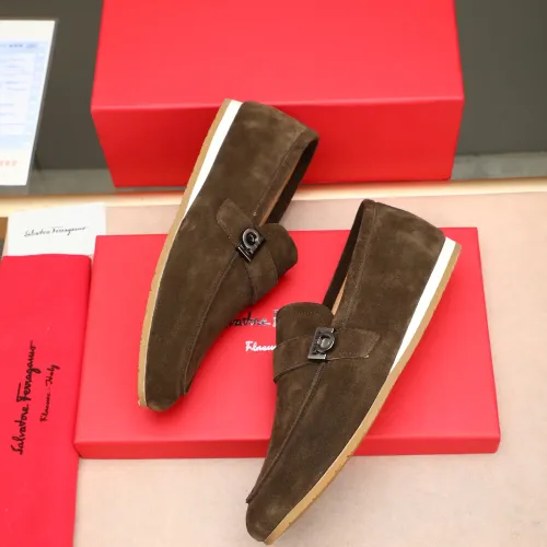 Replica Salvatore Ferragamo Leather Shoes For Men #1455657 $92.00 USD for Wholesale