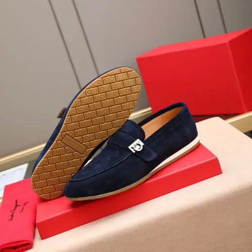 Replica Salvatore Ferragamo Leather Shoes For Men #1455658 $92.00 USD for Wholesale