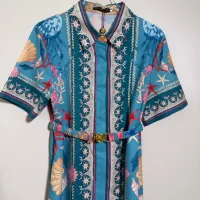 $92.00 USD Versace Dresses Short Sleeved For Women #1454443