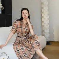 $85.00 USD Burberry Dresses Short Sleeved For Women #1458862