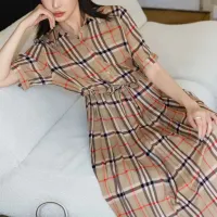 $85.00 USD Burberry Dresses Short Sleeved For Women #1458862