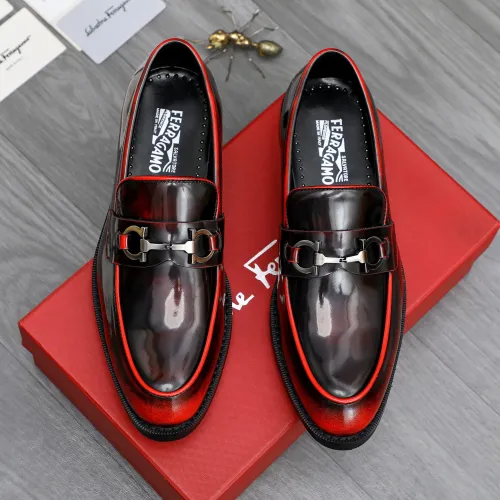 Replica Salvatore Ferragamo Leather Shoes For Men #1463286 $85.00 USD for Wholesale
