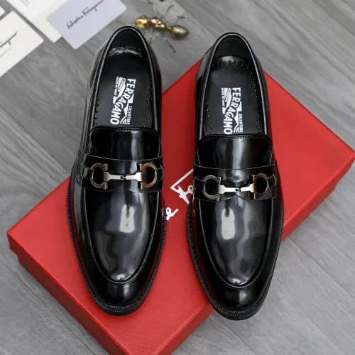 Replica Salvatore Ferragamo Leather Shoes For Men #1463288 $85.00 USD for Wholesale