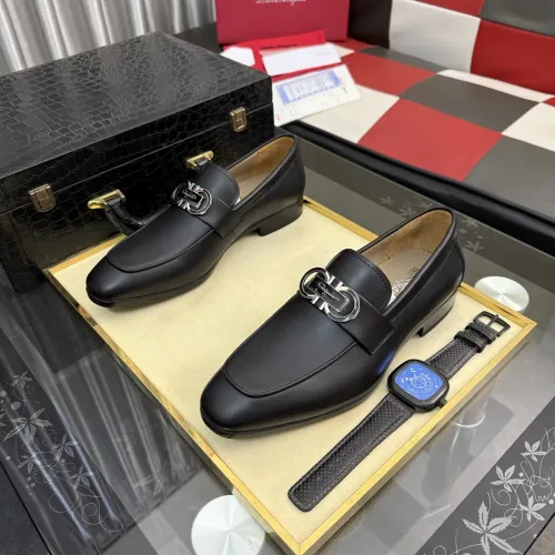Replica Salvatore Ferragamo Leather Shoes For Men #1463615 $108.00 USD for Wholesale