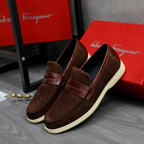 Replica Salvatore Ferragamo Leather Shoes For Men #1471046 $100.00 USD for Wholesale