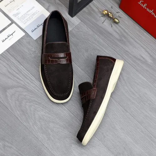 Replica Salvatore Ferragamo Leather Shoes For Men #1471047 $100.00 USD for Wholesale