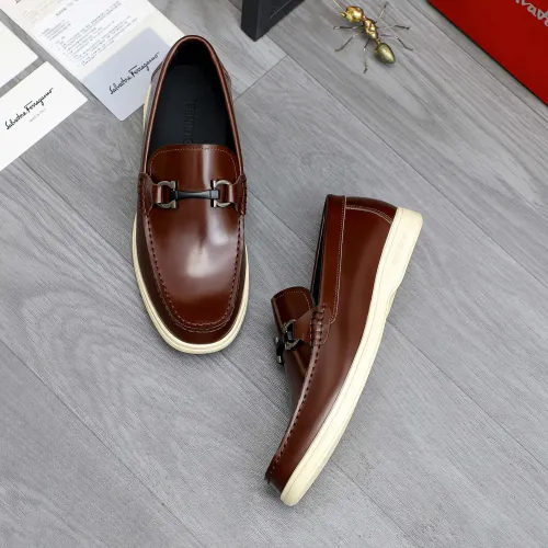 Replica Salvatore Ferragamo Leather Shoes For Men #1471057 $100.00 USD for Wholesale
