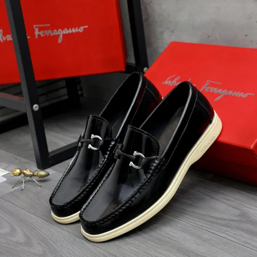Replica Salvatore Ferragamo Leather Shoes For Men #1471058 $100.00 USD for Wholesale