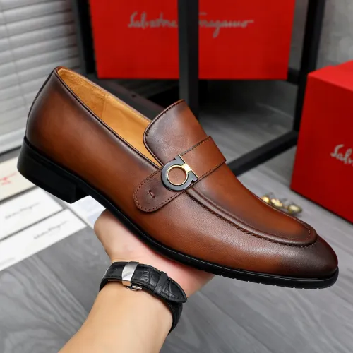 Replica Salvatore Ferragamo Leather Shoes For Men #1471060 $96.00 USD for Wholesale