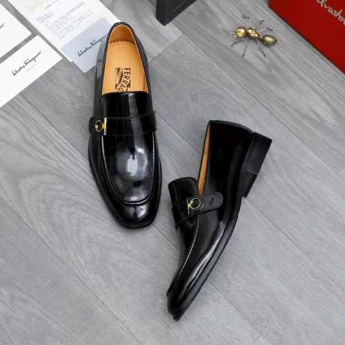 Replica Salvatore Ferragamo Leather Shoes For Men #1471063 $96.00 USD for Wholesale
