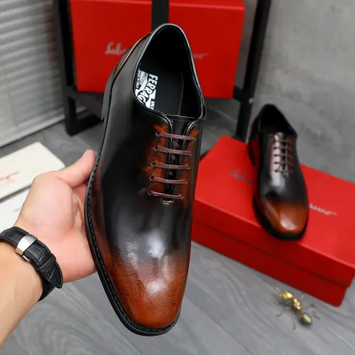Replica Salvatore Ferragamo Leather Shoes For Men #1480635 $92.00 USD for Wholesale