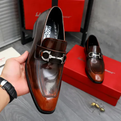 Replica Salvatore Ferragamo Leather Shoes For Men #1480639 $92.00 USD for Wholesale
