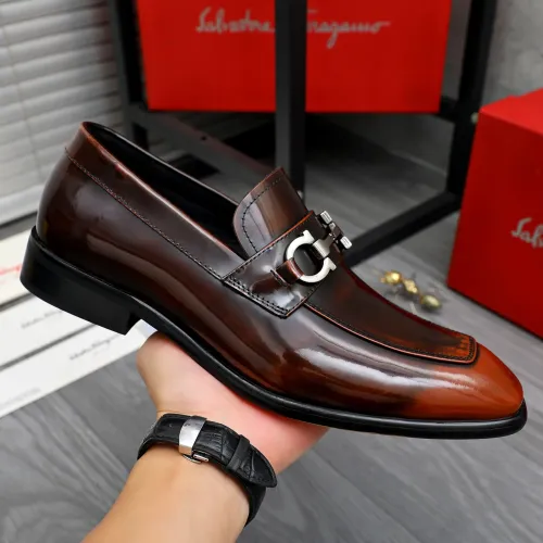Replica Salvatore Ferragamo Leather Shoes For Men #1480639 $92.00 USD for Wholesale