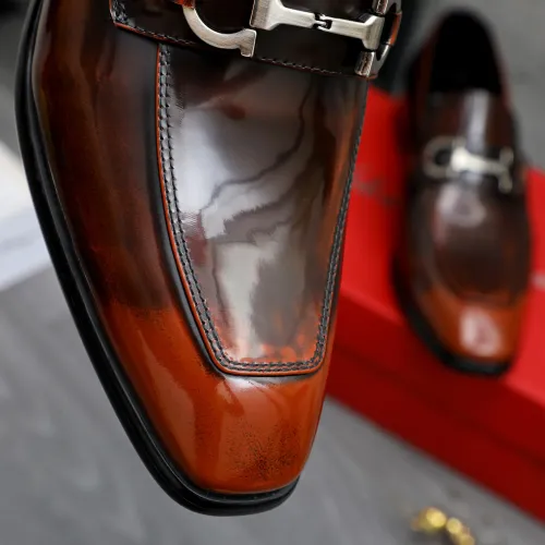 Replica Salvatore Ferragamo Leather Shoes For Men #1480639 $92.00 USD for Wholesale
